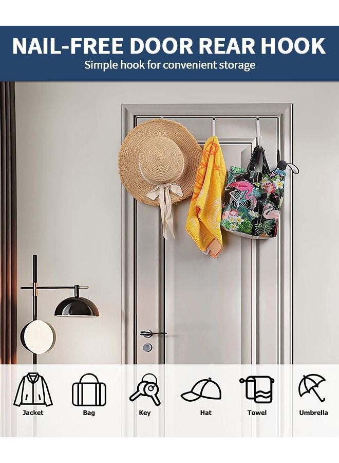 6 Packs over the Door Hooks, Single Hooks Hanger Metal for Hanging Towel, Coats, Clothes, Hats, Bags, Over the Door Hangers with Soft Rubber Surface Prevents Scratches (White) - Image 4